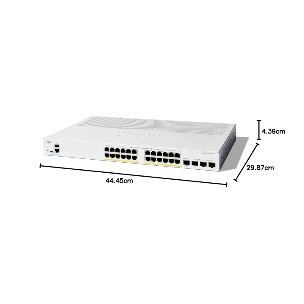 Cisco Catalyst Managed Switch, 24 Port GE, PoE, 4x1GE SFP (C1300-24P-4G) view 3
